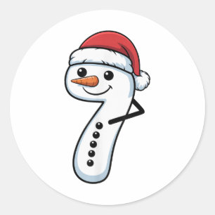 Pegatina Redonda Pareja de muñeco de nieve Navidad Meme coincidente