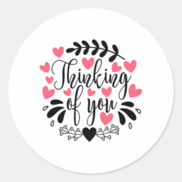 Pegatina Redonda Pareja De Regalos Pensando En Ti