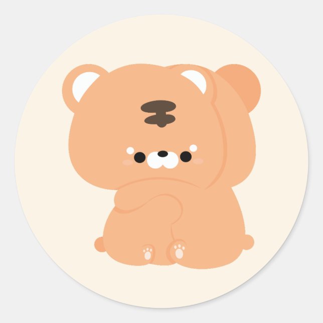 Pegatina Redonda Pareja de tigres cúrcuitos (Anverso)