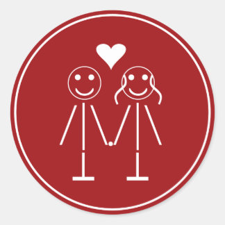 Pegatina Redonda Pareja emoticono