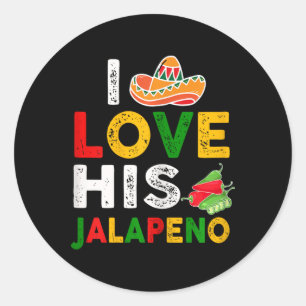 Pegatina Redonda Pareja mexicana Cinco De Mayo Mujer Que Amo Su Jal
