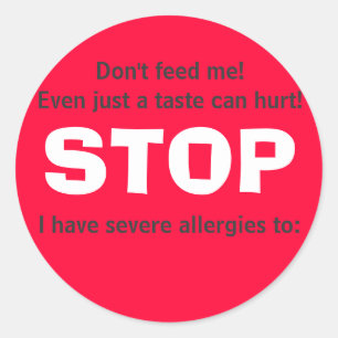 Pegatina Redonda ¡PÁREME, no alimente!