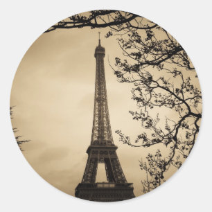 Pegatina Redonda París