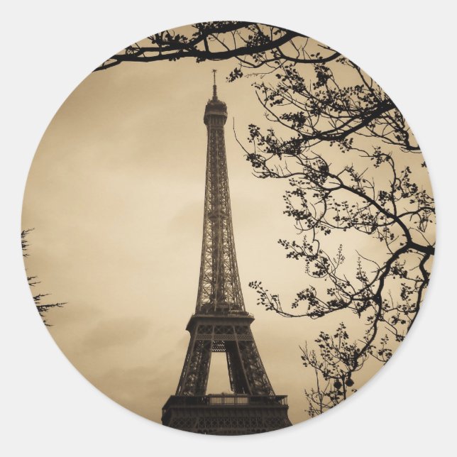 Pegatina Redonda París (Anverso)