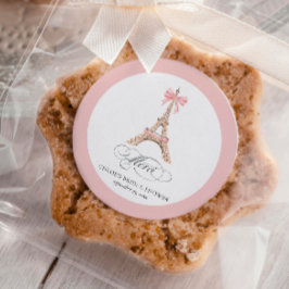 Pegatina Redonda París Arco Torre Eiffel  Gracias BRIDAL SHOWER