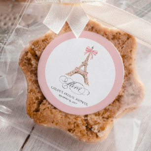 Pegatina Redonda París Arco Torre Eiffel  Gracias BRIDAL SHOWER