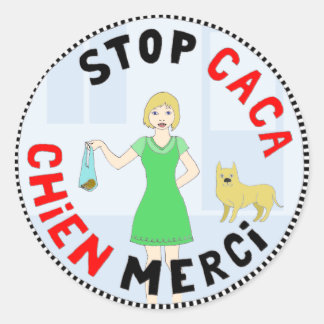 Pegatina Redonda París, capital de la crotte