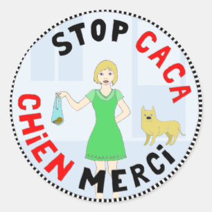 Pegatina Redonda París, capitale de la crotte