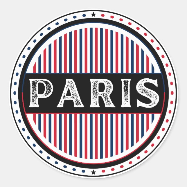 Pegatina Redonda Paris City Pride Emblem – French Identity (Anverso)