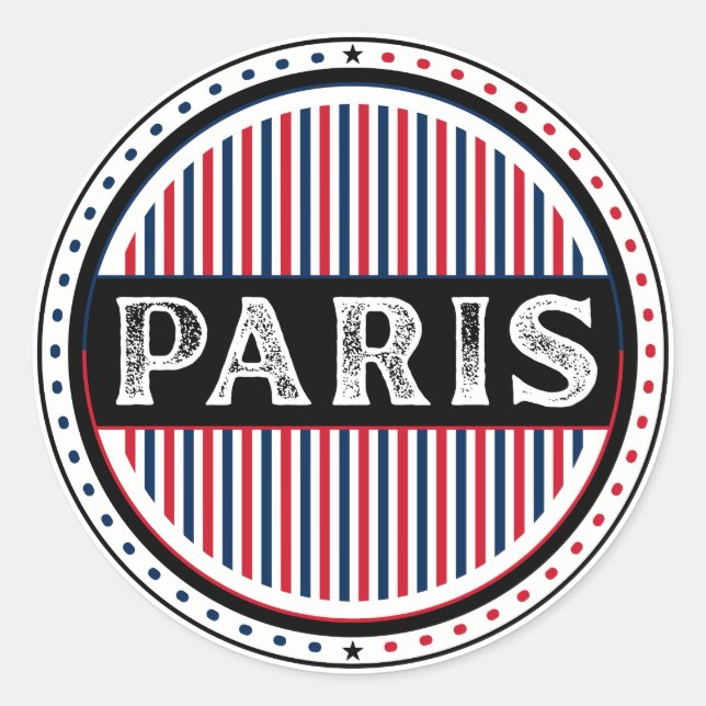 Pegatina Redonda Paris City Pride Emblem – French Identity (Anverso)