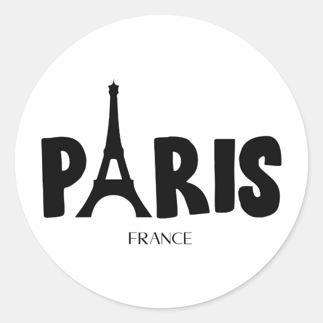 Pegatina Redonda Paris France  (Anverso)