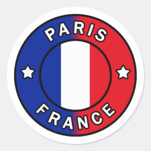 Pegatina Redonda París Francia