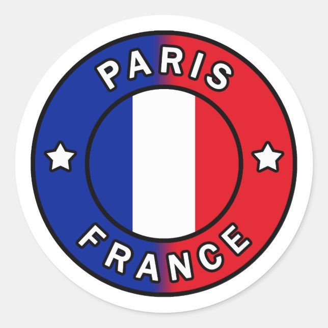 Pegatina Redonda París Francia (Anverso)