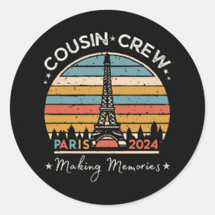 Pegatina Redonda París Francia Haciendo Recuerdos 2024
