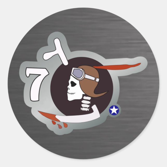 Pegatina Redonda Paris P-40 WWII Nose Art (Anverso)