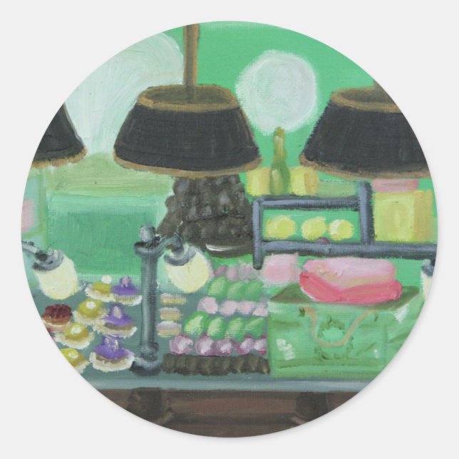 Pegatina Redonda "Paris Patisseries" (Anverso)