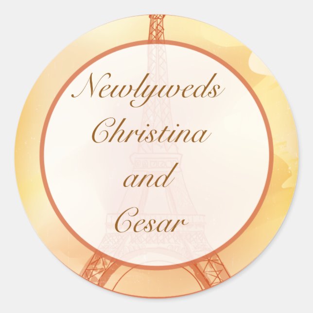 Pegatina Redonda París Pegatinas favoritos de 6 a 3" (Anverso)