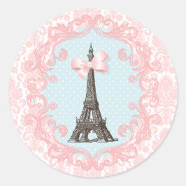 Pegatina Redonda Paris Vintage