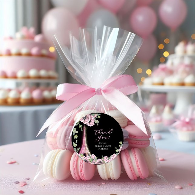 Pegatina Redonda Parisian Oh La La Bridal Shower (Subido por el creador)