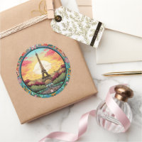 Parisino Sunset Eiffel Tower Paris Floral Francesa