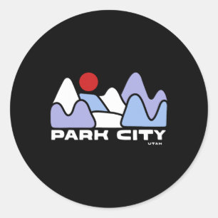 Pegatina Redonda Park City Utah Mountain Senderismo Esquí Deporte I