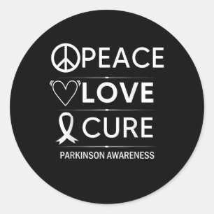 Pegatina Redonda Parkinsons Conciencia sobre la enfermedad Paz Cura