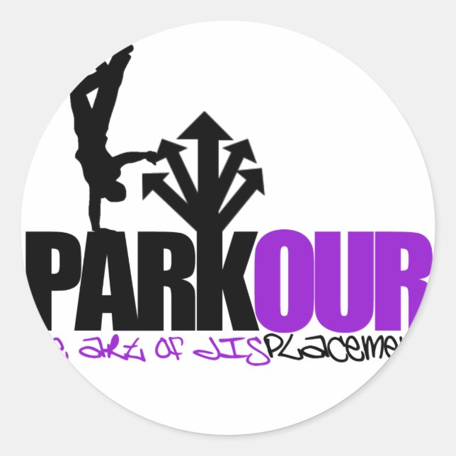 Pegatina Redonda Parkour (Anverso)