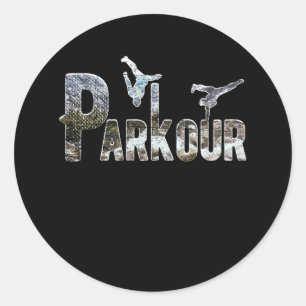PEGATINA REDONDA PARKOUR FREE RUNNING ACROBATIC GYMNASTICSS