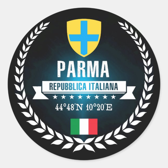 Pegatina Redonda Parma (Anverso)