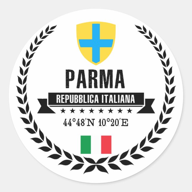 Pegatina Redonda Parma (Anverso)