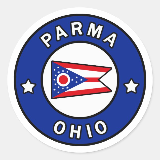 Pegatina Redonda Parma Ohio (Anverso)