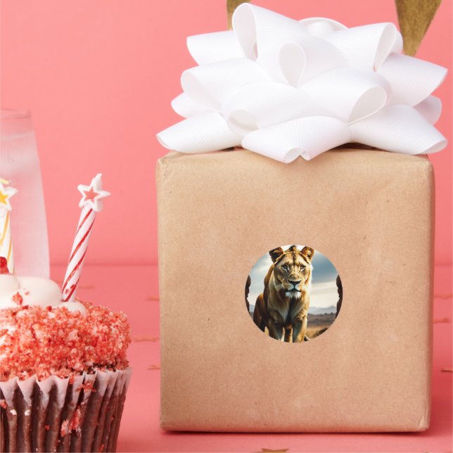 Pegatina Redonda Paro de leones 2 (Fiesta)