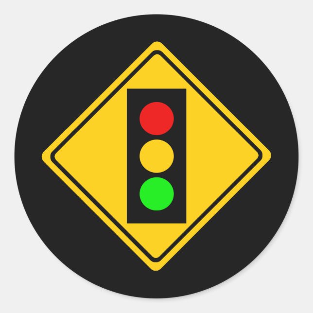 Pegatina Redonda Paro hacia delante (Anverso)