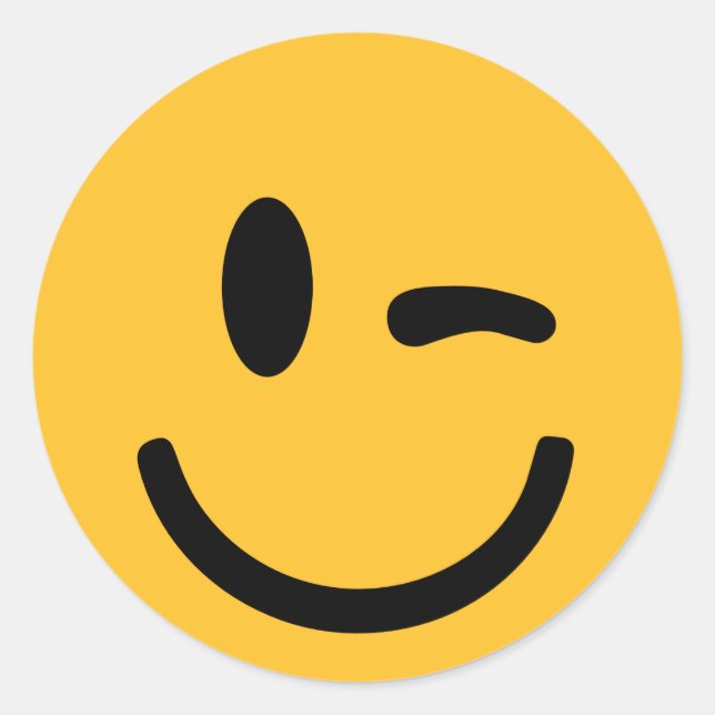 Pegatina Redonda Parpadeo de cara (Anverso)