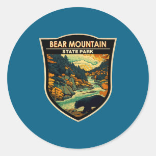 Pegatina Redonda Parque Estatal Bear Mountain Nueva York Viajes Vin