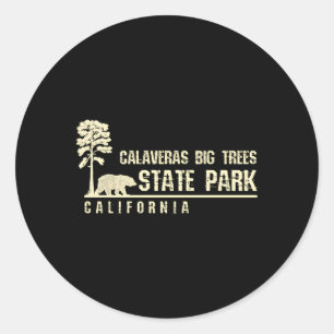 Pegatina Redonda Parque Estatal California For Calaveras Big Trees