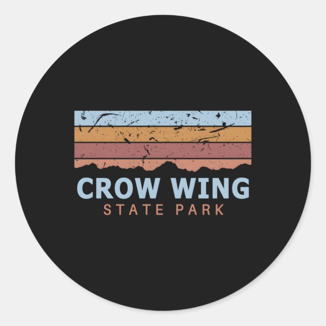 Pegatina Redonda Parque estatal Crow Wing Minnesota (Anverso)