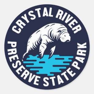 Pegatina Redonda Parque Estatal Crystal River Preserve