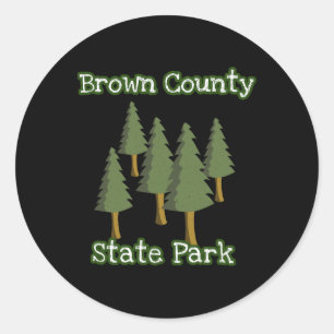Pegatina Redonda Parque Estatal del Condado Brown Indiana Bosque Ma