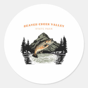 Pegatina Redonda Parque Estatal del Valle de Beaver Creek Retro Vin