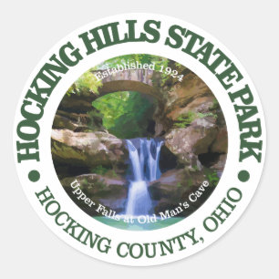 Pegatina Redonda Parque estatal Hocking Hills