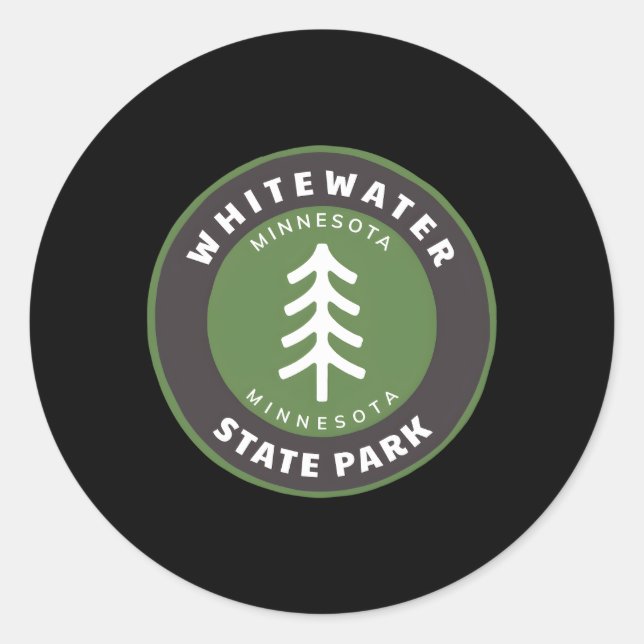 Pegatina Redonda Parque estatal Whitewater Minnesota Mn Forest Tree (Anverso)