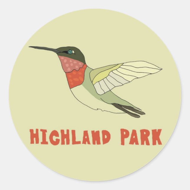 Pegatina Redonda Parque Highland (Anverso)