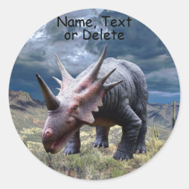 Pegatina Redonda Parque Jurásico Dinosaurio Hermoso