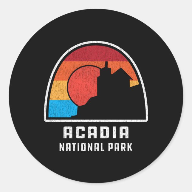 Pegatina Redonda Parque nacional Acadia Estilo Maine Exterior (Anverso)