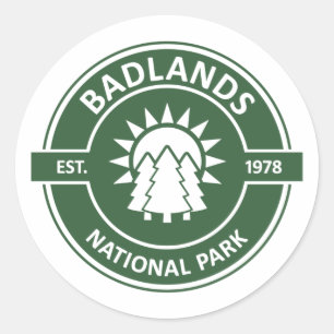 Pegatina Redonda Parque nacional Badlands