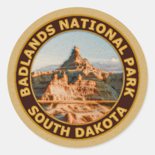 Pegatina Redonda Parque nacional Badlands