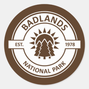 Pegatina Redonda Parque nacional Badlands