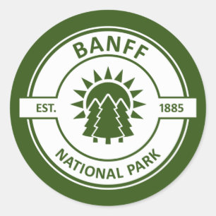 Pegatina Redonda Parque nacional Banff