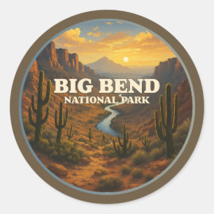Pegatina Redonda Parque nacional Big Bend